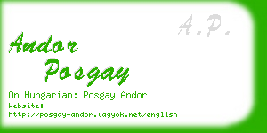 andor posgay business card